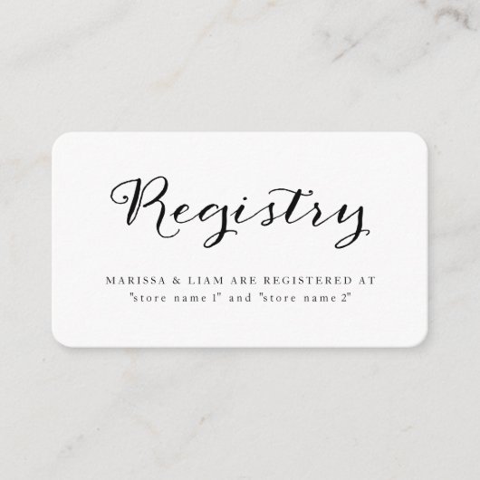 Elegante Black Stripes Wedding Registry Cards Begleitkarte (Vorderseite)