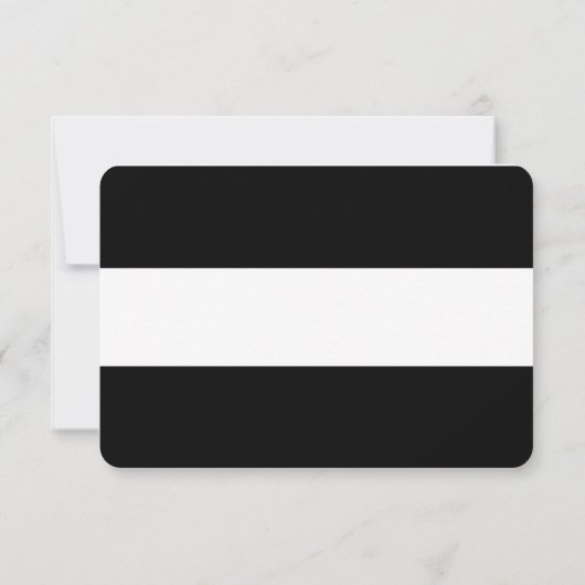 Elegante Black Stripes Wedding RSVP (Rückseite)