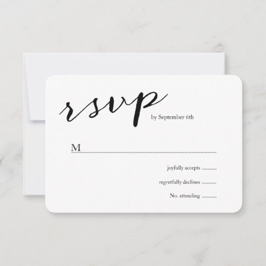Elegante Black Stripes Wedding RSVP (Vorderseite)