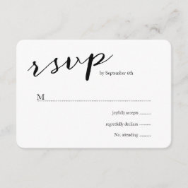 Elegante Black Stripes Wedding RSVP Karte