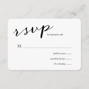 Elegante Black Stripes Wedding RSVP Karte