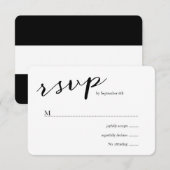 Elegante Black Stripes Wedding RSVP Karte (Vorne/Hinten)