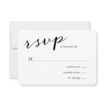Elegante Black Stripes Wedding RSVP