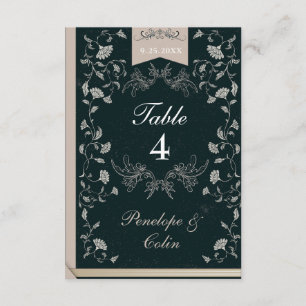 Elegante Black Tan Book Cover Wedding Tischnummer