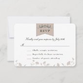 Elegante Black Tan Library Theme Wedding RSVP Card Karte (Vorderseite)
