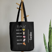 Elegante Black To do List Tote Bag Tasche