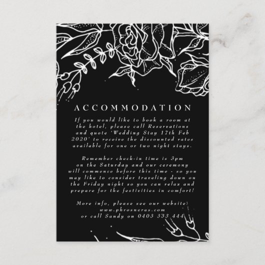 Elegante Black Tuxedo Bright White Wreath Wedding Begleitkarte (Vorderseite)