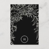 Elegante Black Tuxedo Bright White Wreath Wedding Begleitkarte (Rückseite)