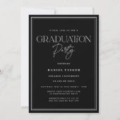 Elegante Black Typografy Script Graduation Party Einladung (Vorderseite)