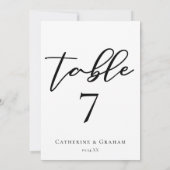 Elegante Black Typografy Wedding Tischnummer Card (Rückseite)