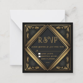 Elegante Black Velvet Wedding RSVP Card Mitteilungskarte