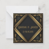 Elegante Black Velvet Wedding RSVP Card Mitteilungskarte (Rückseite)