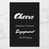 Elegante Black Verlobung Gastgeschenke Hochzeiten  Weinetikett (Einzelnes Label)