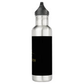 Elegante Black Water Flasche mit Gold Monogram Edelstahlflasche (Rechts)