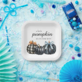 Elegante Black Watercolor Pumpkins Baby Dusche Pappteller (Party)