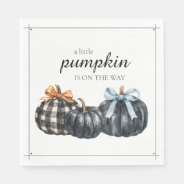 Elegante Black Watercolor Pumpkins Baby Dusche Serviette