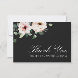 Elegante Black Wedding Dankeskarte