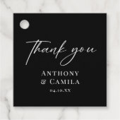 Elegante Black Wedding Geschenkanhänger (Vorderseite)