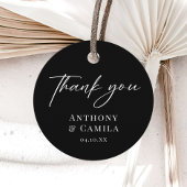 Elegante Black Wedding Geschenkanhänger