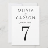 Elegante Black Wedding Monogram Tischnummer (Rückseite)