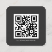 Elegante Black Wedding RSVP Karte mit QR Code (Rückseite)