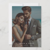 Elegante Black Wedding speichert das Date-Foto Einladung (Rückseite)