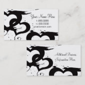 Elegante Black& weiße Herz-Visitenkarten Visitenkarte (Vorne/Hinten)