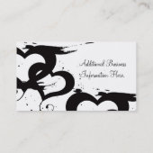 Elegante Black& weiße Herz-Visitenkarten Visitenkarte (Rückseite)