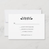 Elegante Black & Whiite Blüh Wedding RSVP Card Karte (Rückseite)