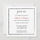 Elegante Black, White and Red Class 2013 Einladung (Rückseite)