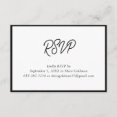 Elegante Black & White Bat Mitzvah Foto RSVP Karte (Vorderseite)