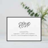 Elegante Black & White Bat Mitzvah Foto RSVP Karte (Stehend Vorderseite)