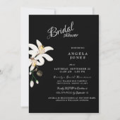 Elegante Black & White Bridal Dusche Einladung (Vorderseite)