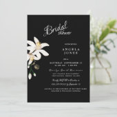 Elegante Black & White Bridal Dusche Einladung (Stehend Vorderseite)