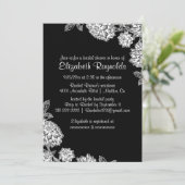 Elegante Black & White Bridal Dusche Einladungen (Stehend Vorderseite)