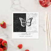 Elegante Black & White Butterfly Babydusche gepunk Serviette (Beispiel)