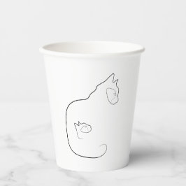 Elegante Black & White Cat Lover Kinderdusche Pappbecher