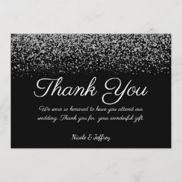 Elegante Black & White Diamond Wedding Vielen Dank Dankeskarte