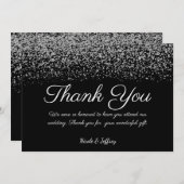 Elegante Black & White Diamond Wedding Vielen Dank Dankeskarte (Vorne/Hinten)