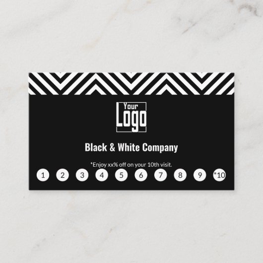 Elegante Black & White Logos Social Media Call Treuekarte (Vorderseite)