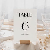 Elegante Black & White Retro Hochzeit Tischnummer