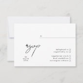 Elegante Black & White Simple Wedding RSVP Card Karte (Vorderseite)