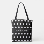 Elegante Black & White Tote Tasche (Rückseite)
