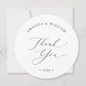 Elegante Black & White Wedding Dankeschön Karte (Vorderseite)
