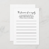 Elegante Black & White Wedding Response Karte (Vorne/Hinten)