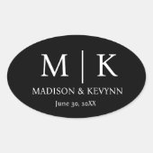 Elegante Black & White Wedding Umschlag Aufkleber (Vorderseite)