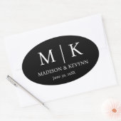 Elegante Black & White Wedding Umschlag Aufkleber (Umschlag)