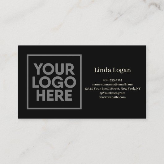 Elegante Black & Yellow Back&Front Terminierungska Terminkarte (Vorderseite)