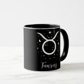Elegante Black Zodiac-Zeichen-Tasse Tasse (VorderseiteRechts)