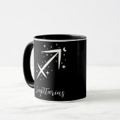 Elegante Black Zodiac-Zeichen-Tasse Tasse (Vorderseite Links)